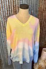 Yellow/blue pastel sweater