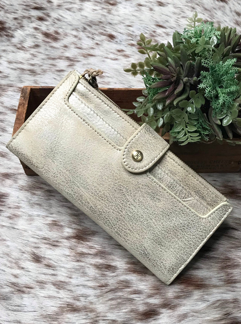 Dunn Wallet by HOBO in Pearled Silver